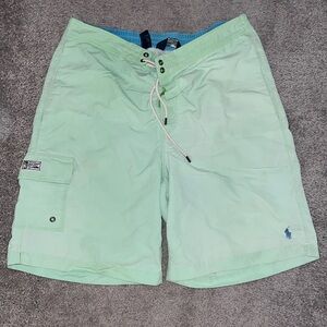 Men’s Polo Ralph Lauren light green swim trunks. Size medium